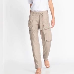 Johnny Was x peta & greta Hailey khaki cargo zip pants